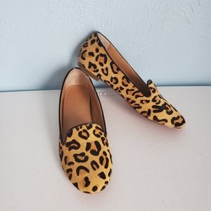 J.Crew calf hair leopard print flats